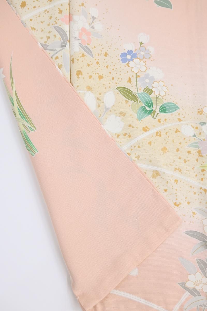 銀座【B-4367】訪問着 ピンク 四季花文:身丈158.5/裄65.5 - 銀座きもの