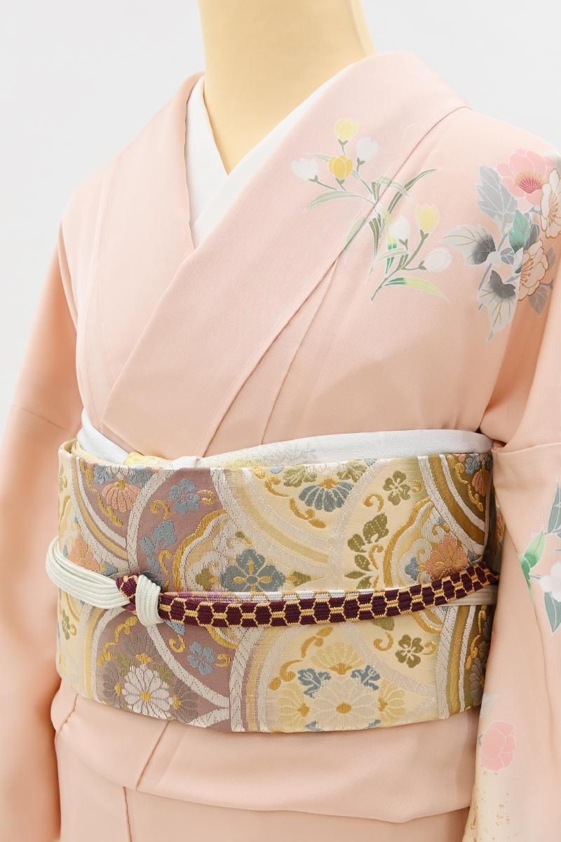 銀座【L-8604】袋帯 多彩な変わり段暈しに青海波華文 - 銀座きもの青木