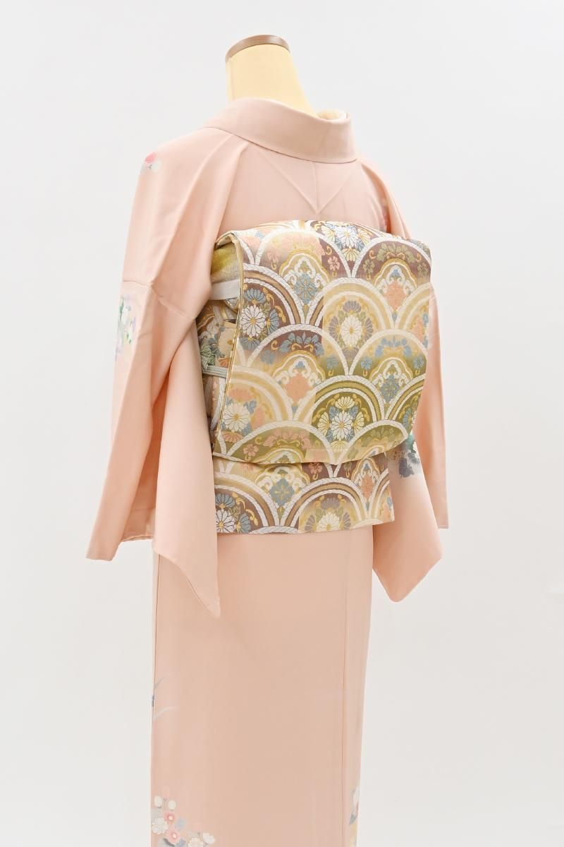 銀座【L-8604】袋帯 多彩な変わり段暈しに青海波華文 - 銀座きもの青木