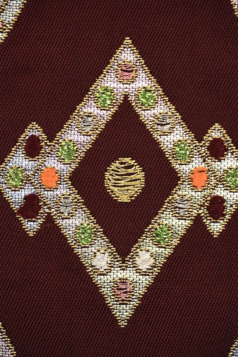 銀座【帯5859】龍村平蔵製 本袋帯 潤朱色 銘「玲龍磚文」 - 銀座きもの