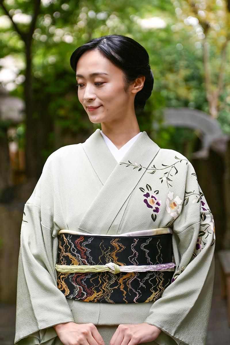 銀座【帯5864】龍村平蔵製 本袋帯 銘「水衣錦」 - 銀座きもの青木