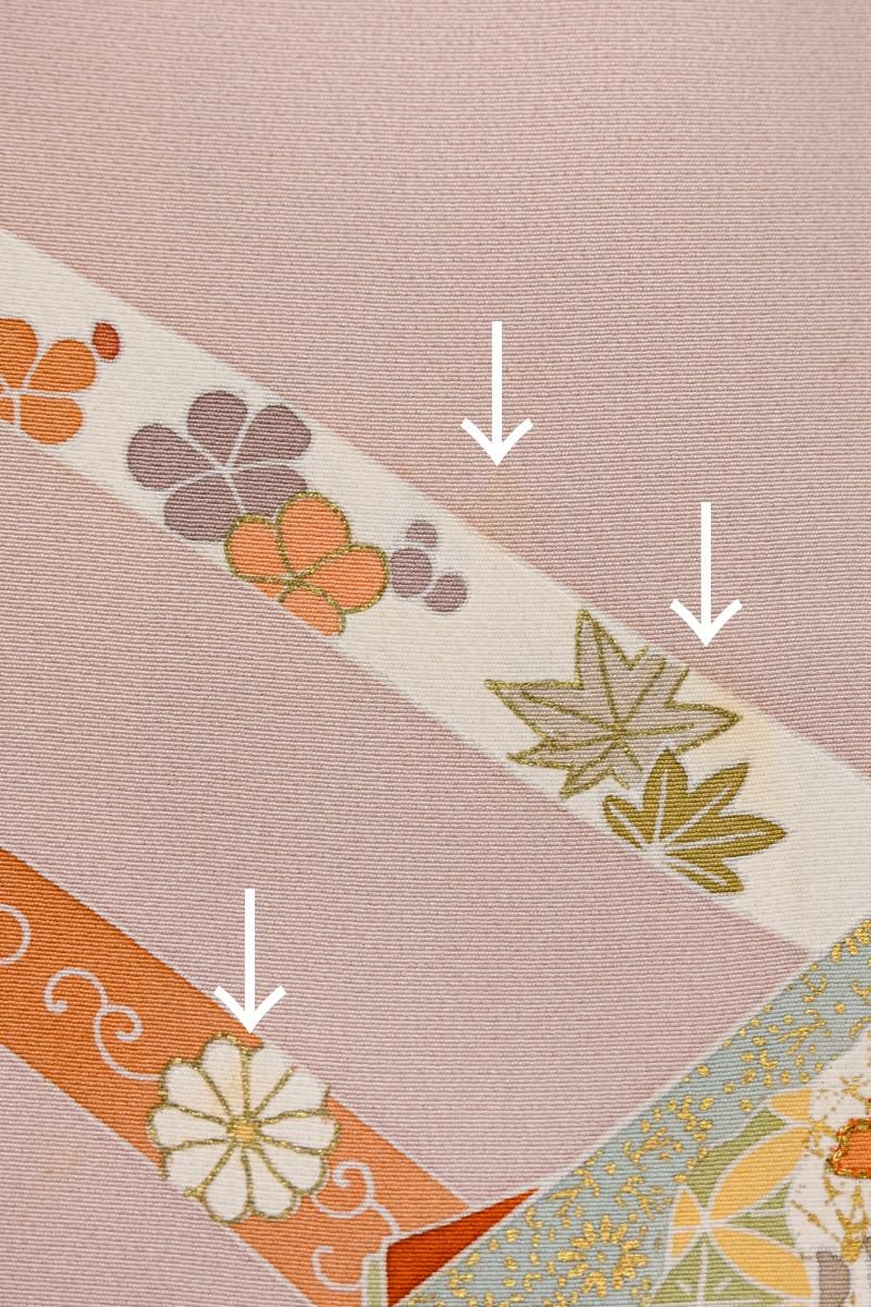 銀座【着物4680】千總製 繍一ッ紋 訪問着（落款入）:身丈157.5/裄68