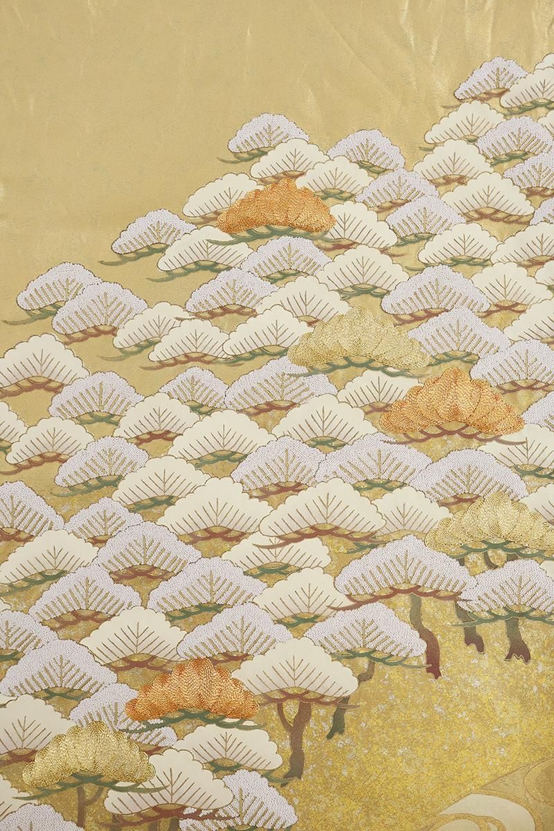 銀座【L-8618】袋帯 金色 流水に松の図 - 銀座きもの青木｜長く大切に