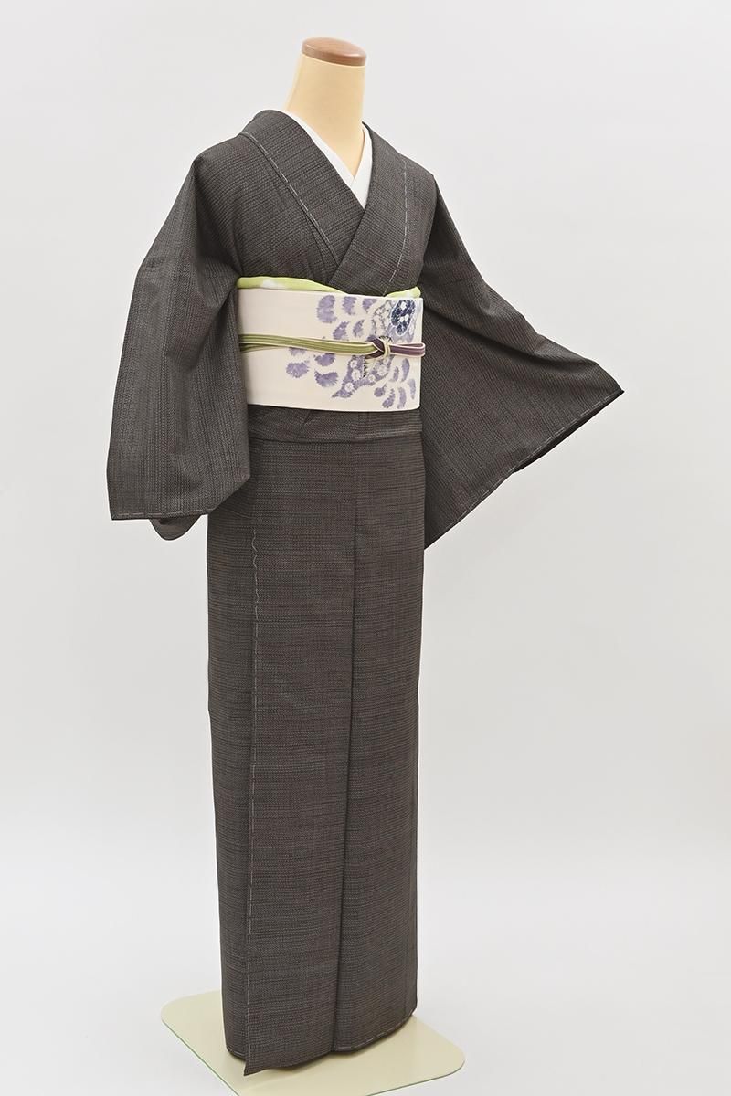 銀座【A-4197】大島紬 吉岡染色 亀甲絣 :身丈157.5/裄67/細め - 銀座