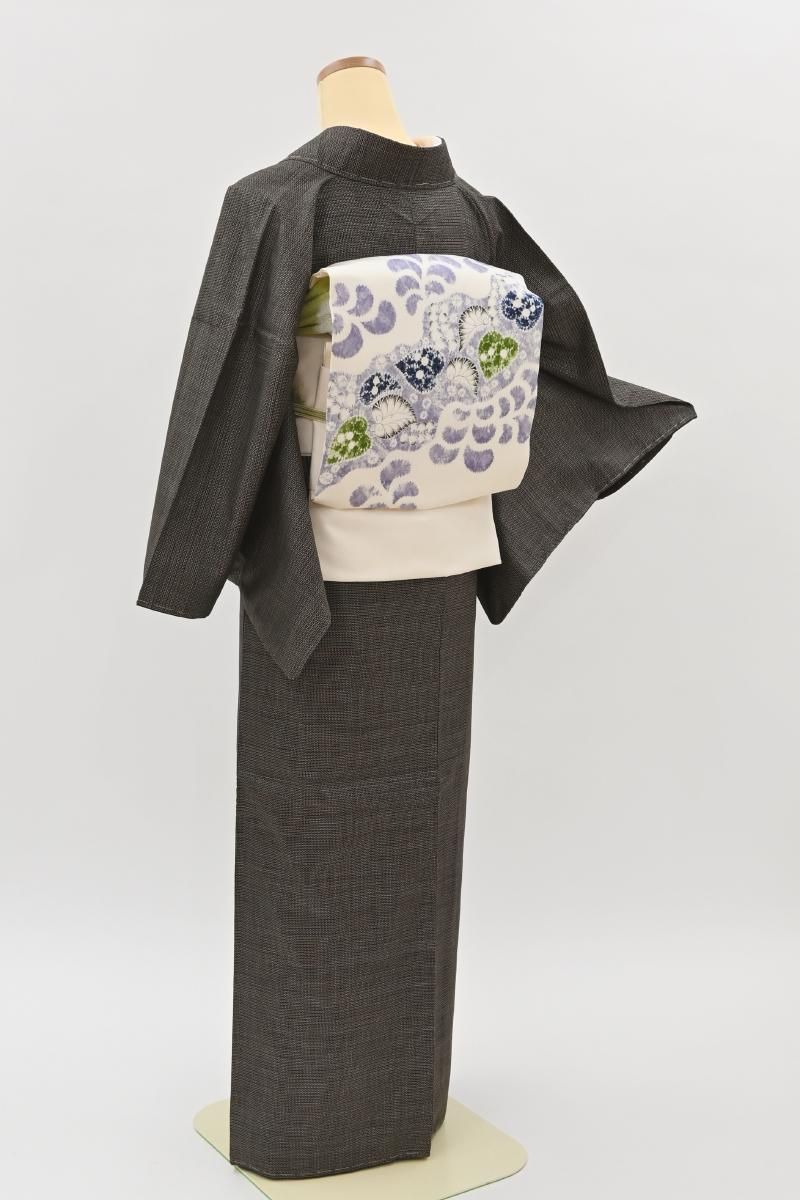 銀座【A-4197】大島紬 吉岡染色 亀甲絣 :身丈157.5/裄67/細め - 銀座