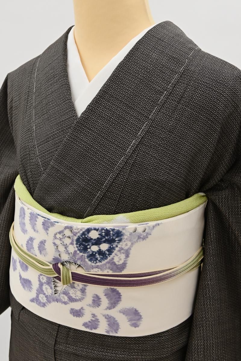 銀座【A-4197】大島紬 吉岡染色 亀甲絣 :身丈157.5/裄67/細め - 銀座