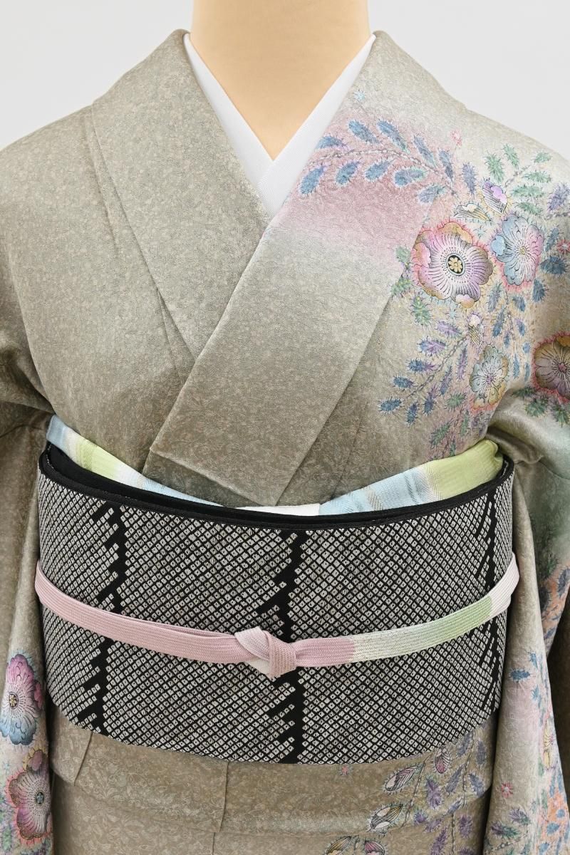 銀座【L-8631】袋帯 蝋色 疋田の横段 - 銀座きもの青木｜長く大切に着