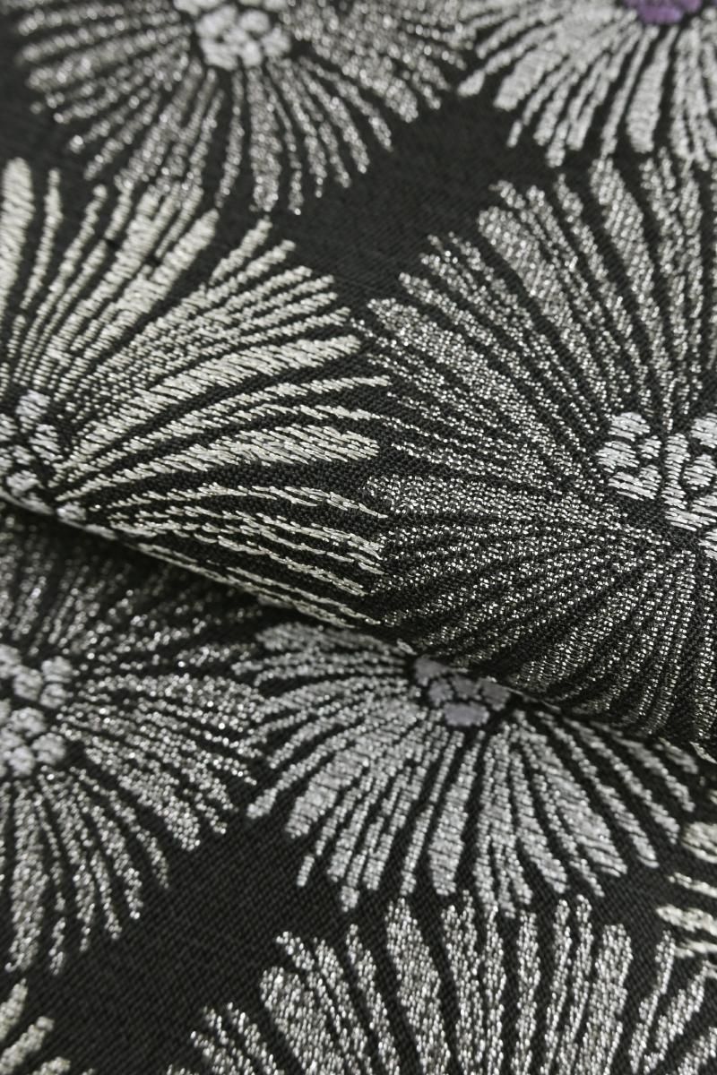 銀座【L-8632】袋帯 薄黒色 松葉文 - 銀座きもの青木｜長く大切に着