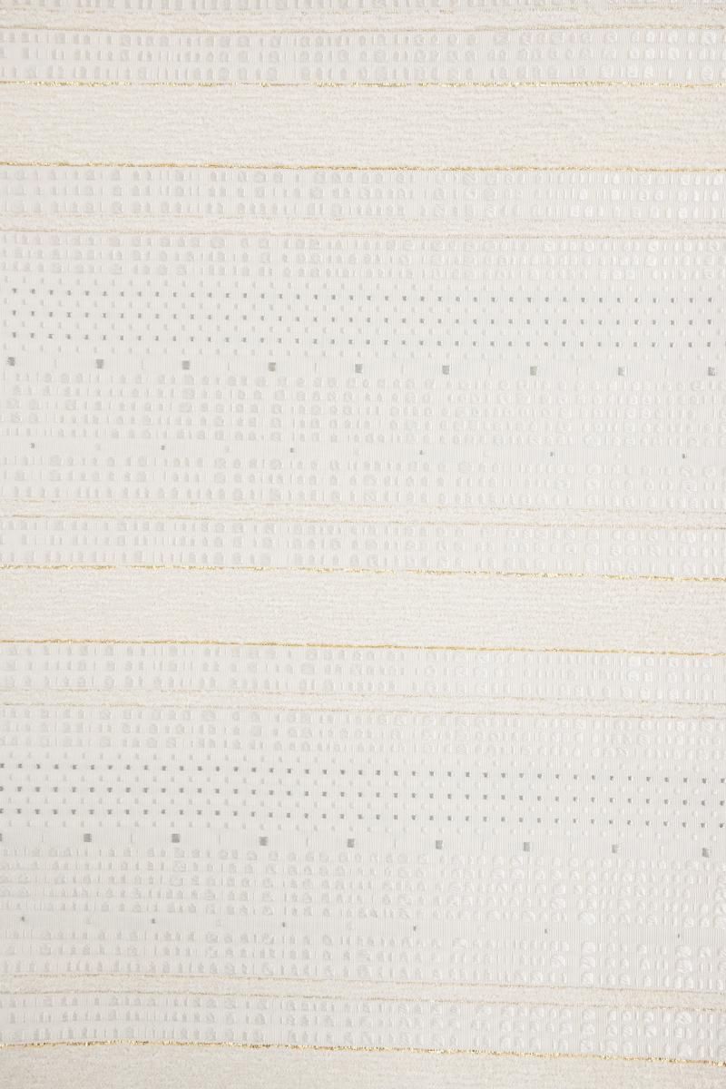 銀座【L-8616】西陣 織楽浅野製 袋帯 生成色 横段に幾何文 - 銀座