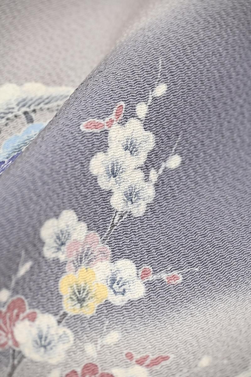 銀座【着物4698】四代目上野眞作 縮緬地 訪問着 風景文（落款入）:身丈