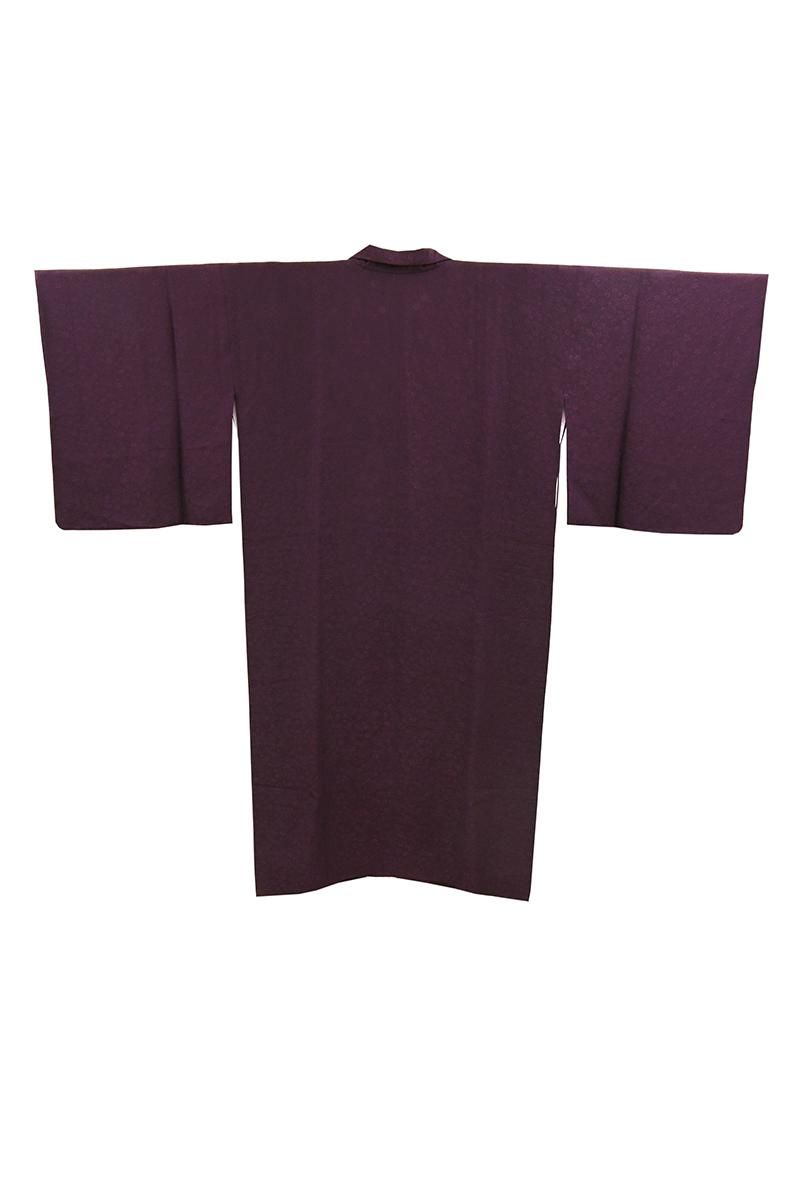 銀座【E-2402】へちま衿 和装コート 桑の実色 雪月花の地紋:身丈116/裄