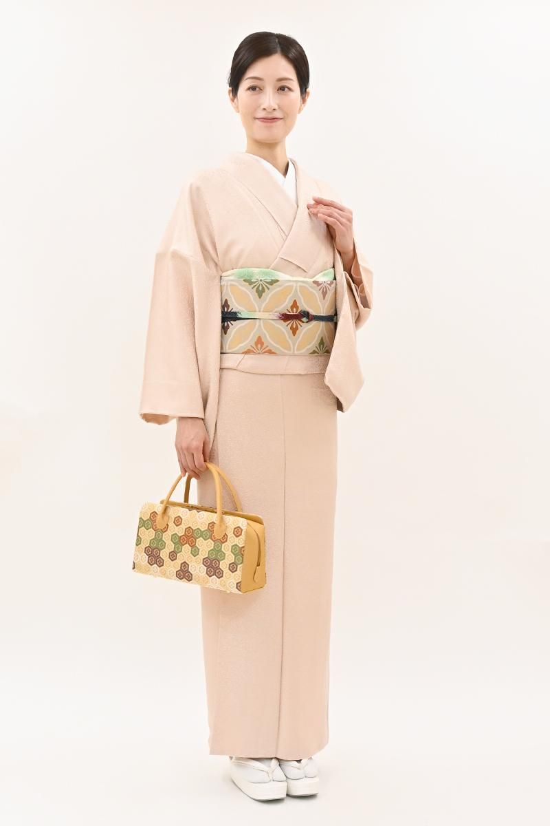 G-3416】利休バッグ 蘭茶色 亀甲繋ぎ文 - 銀座きもの青木｜長く大切に