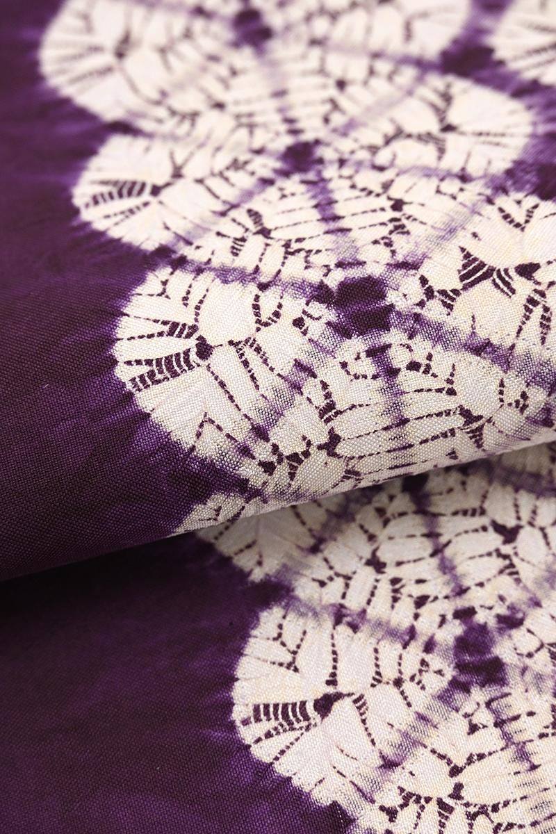 銀座【帯5903】草紫堂製 南部絞紫根染 名古屋帯 - 銀座きもの青木