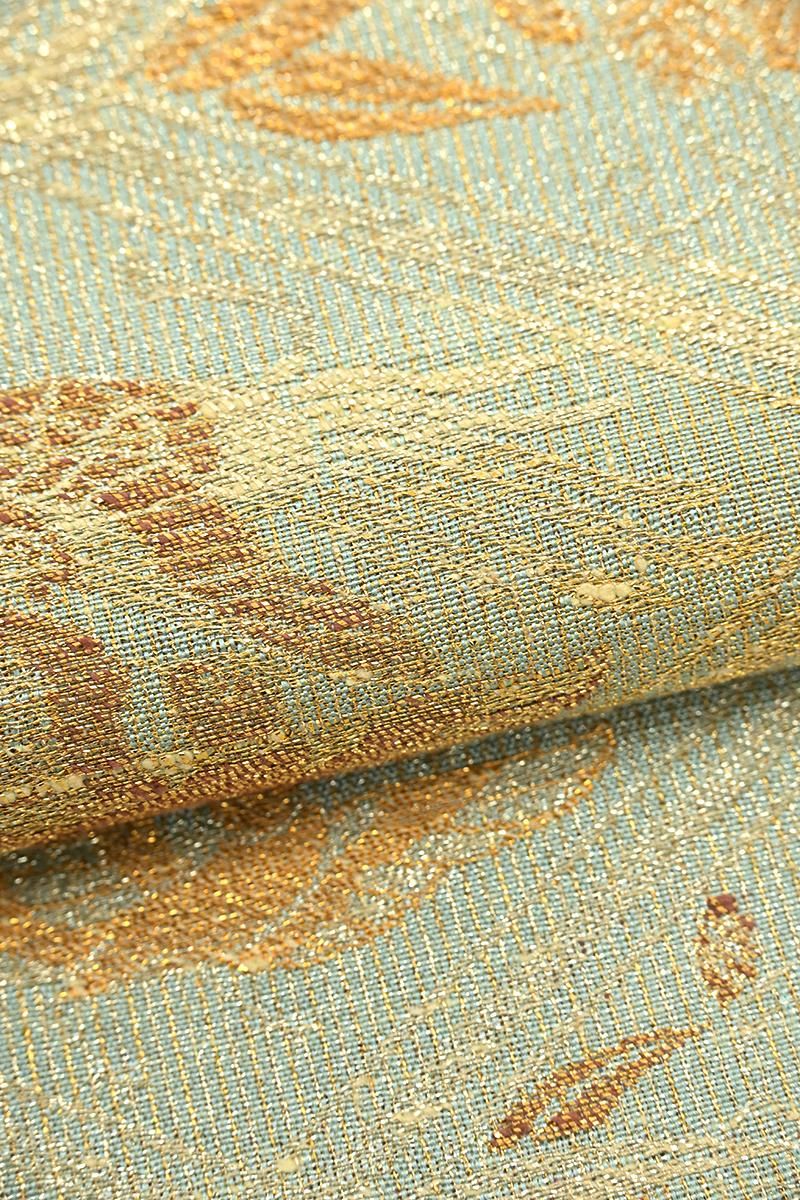 銀座【帯5929】西陣 桝屋高尾製 ねん金綴錦 袋帯「桐竹鳳凰文」 - 銀座