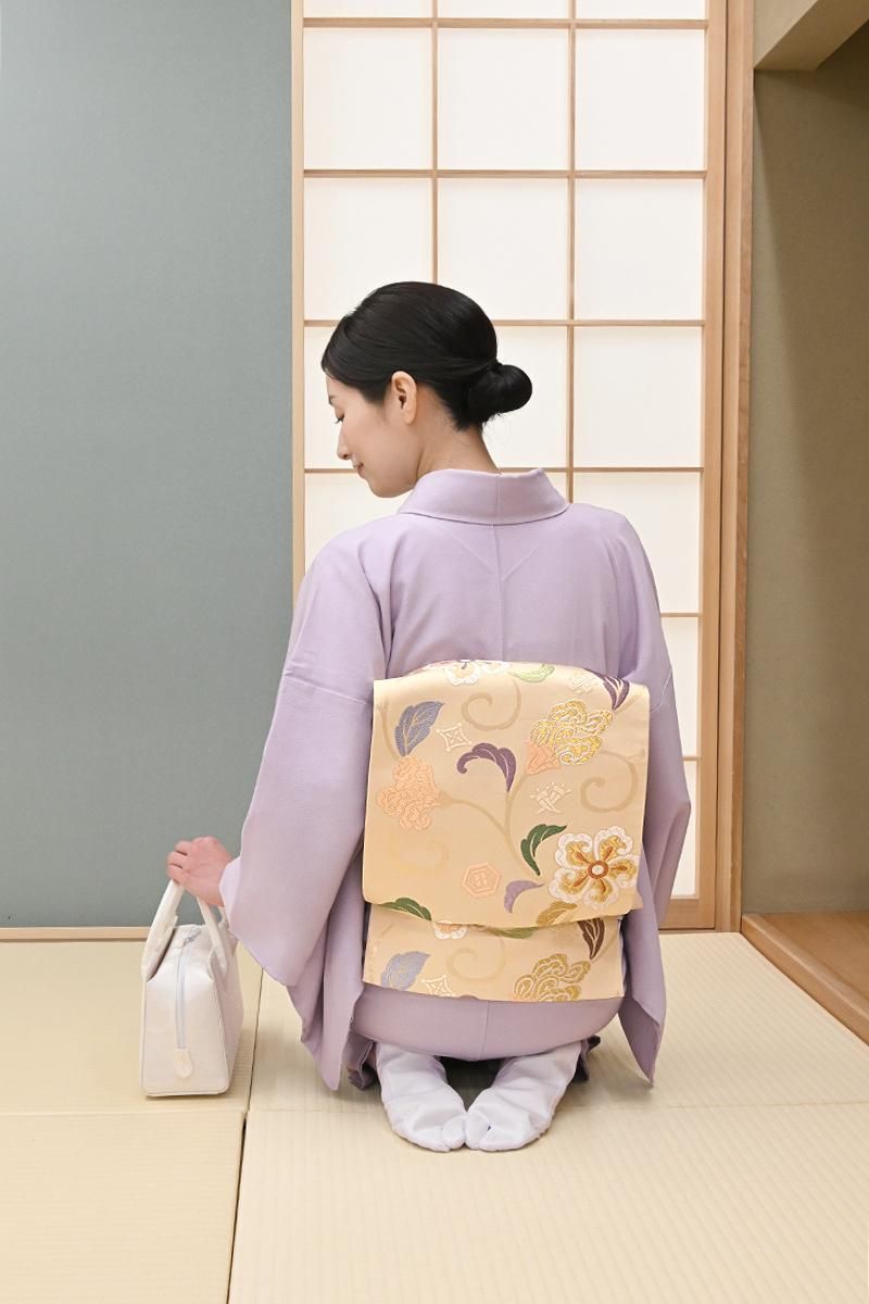 銀座【L-8725】袋帯 麹色 花唐草文 - 銀座きもの青木｜長く大切に着