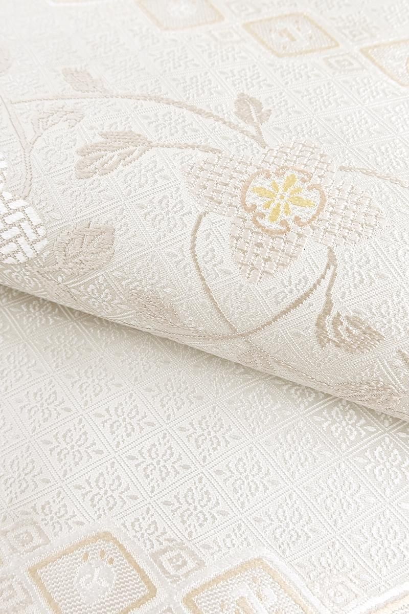 銀座【L-8745】袋帯 素色 横段に花唐草文 - 銀座きもの青木｜長く大切