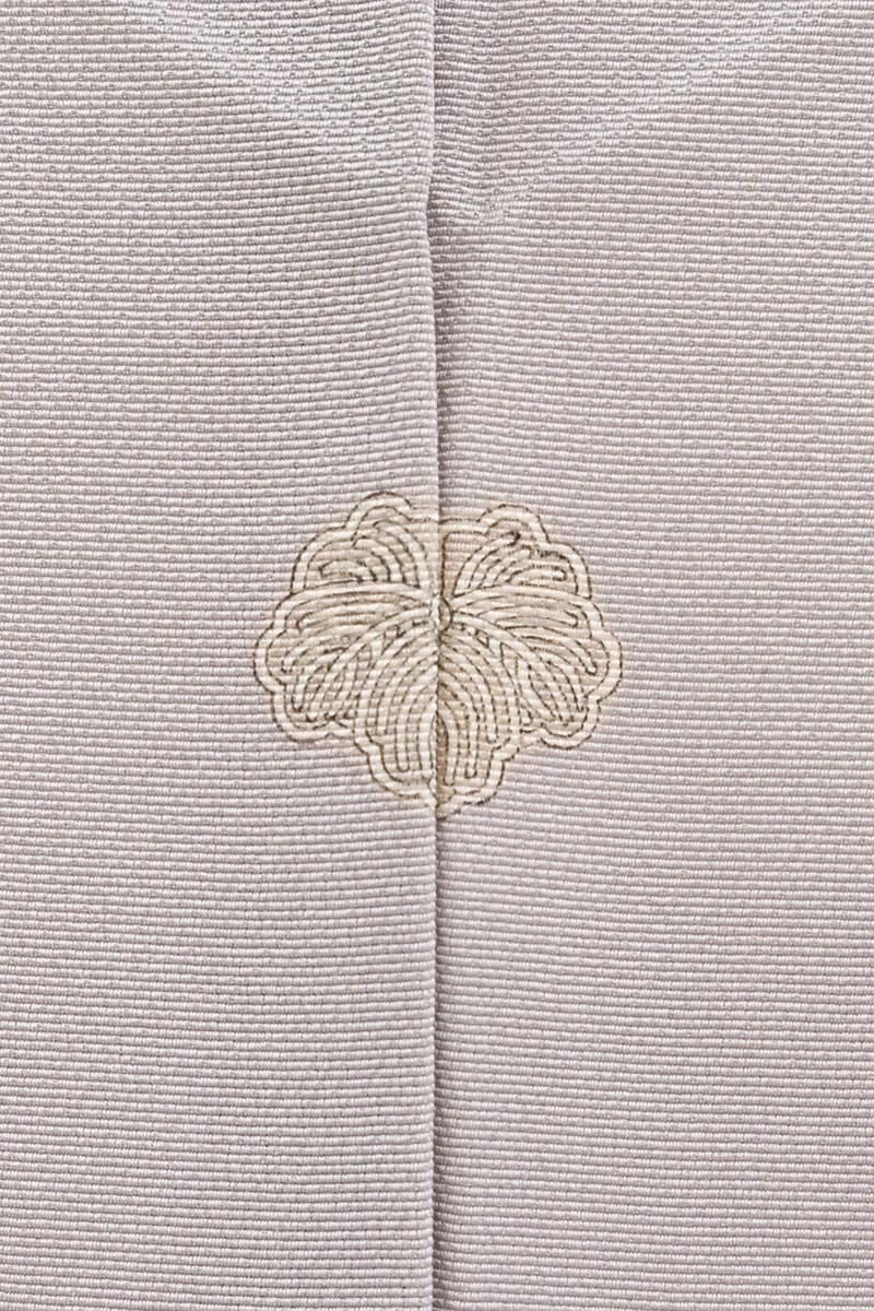 銀座【B-4464】染一ッ紋 付下げ 牡丹鼠色 斜め段に幾何文 :身丈154/裄