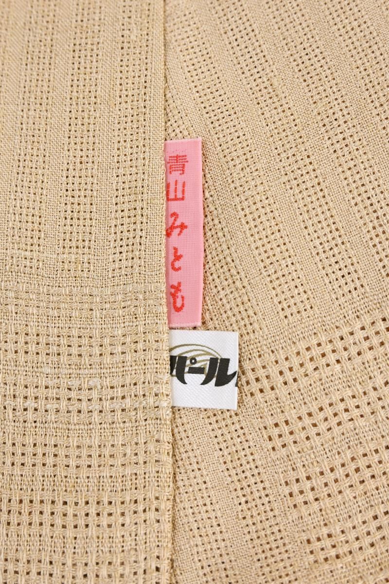 銀座【E-2444】紬地 薄物 道中着 桑染色 市松文（青山みとも扱い
