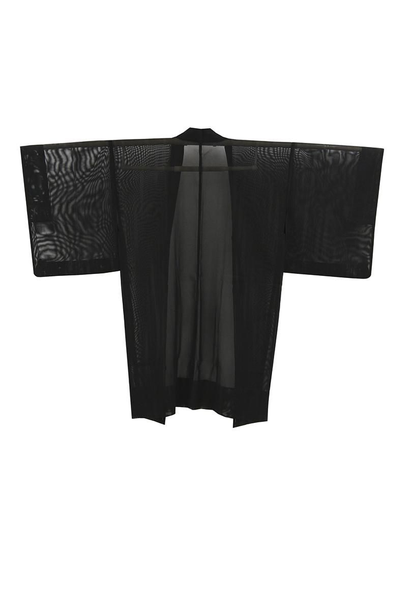 正絹 紗 黒羽織 正絹 紗 絵羽 羽織 柳 黒