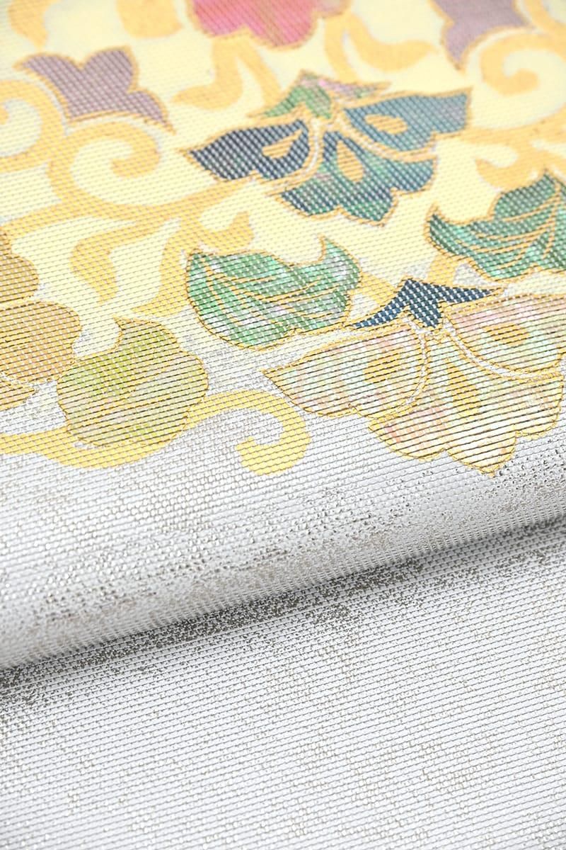 銀座【帯5941】西陣 川島織物製 プラチナ箔 螺鈿引箔 本袋帯（西陣証紙