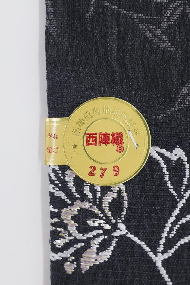SARCOFAGO-I.N.R.I. 輸入盤国内仕様　ユニオン帯 銀座【H-1037】絽塩瀬地 染名古屋帯 生成色 秋草文(反端付)（N) - 銀座