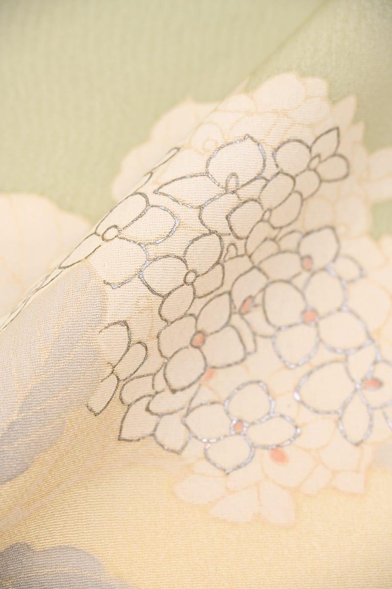 銀座【着物4789】単衣 訪問着 紫陽花の図 :身丈157.0/裄68.5 - 銀座