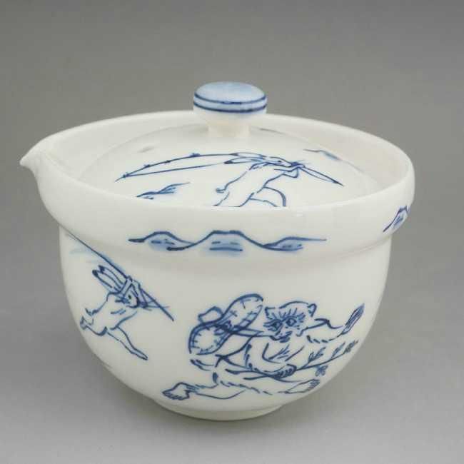 陶あん　京焼　清水焼 京焼 清水焼 陶あん窯 蓋物 鳥獣戯画 KTA695 陶あん窯 四季彩六