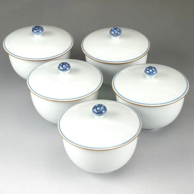 清水焼京泉窯の茶碗蒸し碗 ５客 - 食器