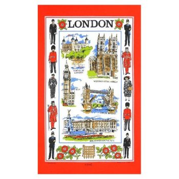 【Samuel Lamont】London Scenes COTTON Tea Towel<br>サミュエルラモント ロンドンシーン コットンティータオル
