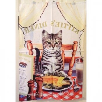 【Samuel Lamont】Kittie's Diner Cotton Tea Towel<br>サミュエルラモント キティーズディナー コットン ティータオル