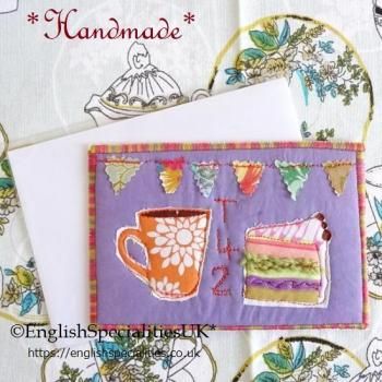 *ϥɥᥤ* ۤΥݥȥ - ƥեȥѡץ<br> *HANDMADE* Fabric Post Card  - T 4 2 Purple