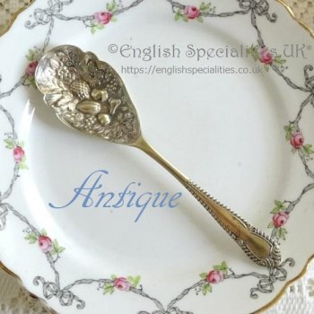 【POTTER】Silver Plated Berry Spoon<br>＊アンティーク＊ポター シルバープレート ベリースプーン (1884-1940年)