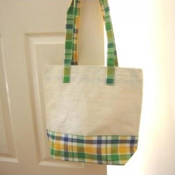 Jute Eco Shopping Bags：Check<br>ジュート エコショッピングバッグ　チェック柄