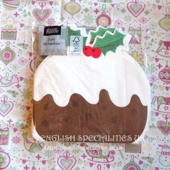 【Paper Napkin】Christmas Pudding Shape<br>ぺーパーナプキン クリスマスプディング型
