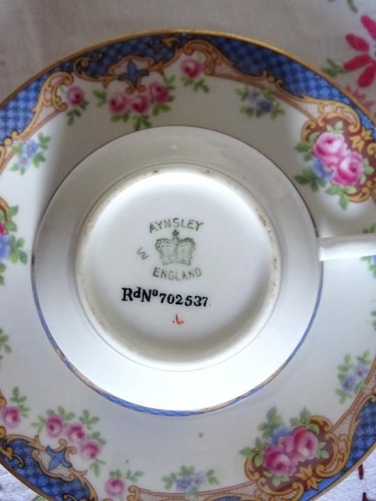 Aynsley China - 希少 エインズレイ 1924年 フォーチュン 紅茶占い カップ&amp;ソーサー ローズ Aynsley China - 希少 エインズレイ 1924年 フォーチュン 紅茶