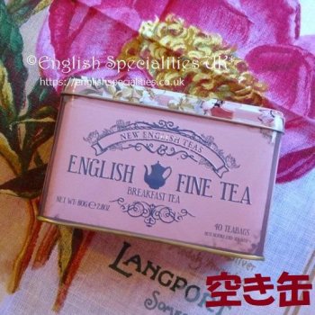 【空き缶】【New English Teas】English Fine Tea  PINK  Empty TIN <br>ニューイングリッシュティーズ ファインティー ピンク缶（缶のみ）