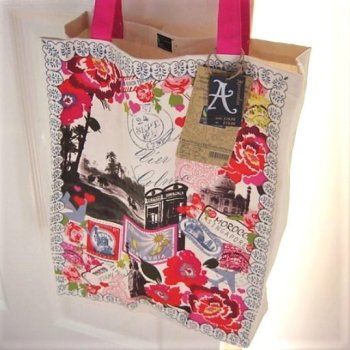 【Accessorize】Stamp Print Fairtrade  Cotton Eco Bag<br>アクセサライズ スタンププリント フェアトレード コットンエコバッグ