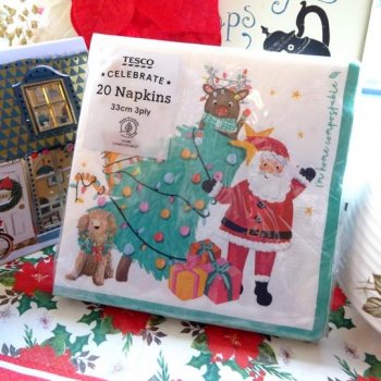 ڥƥۤڡѡʥץ  &ꥹޥĥ꡼<br>Santa & Christmas Tree Paper Napkin