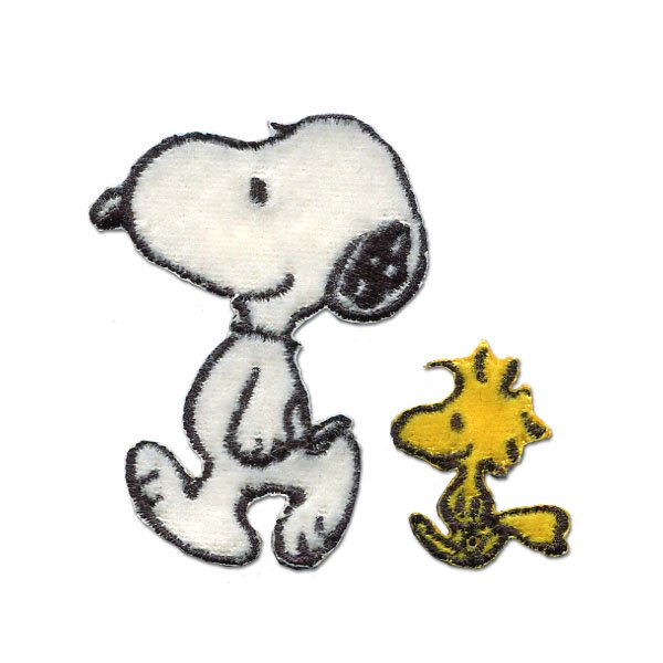 スヌーピー Snoopy アイロン接着 ステッカー両用ワッペン スヌーピー ウッドストック ワッペン屋ドットコムストア