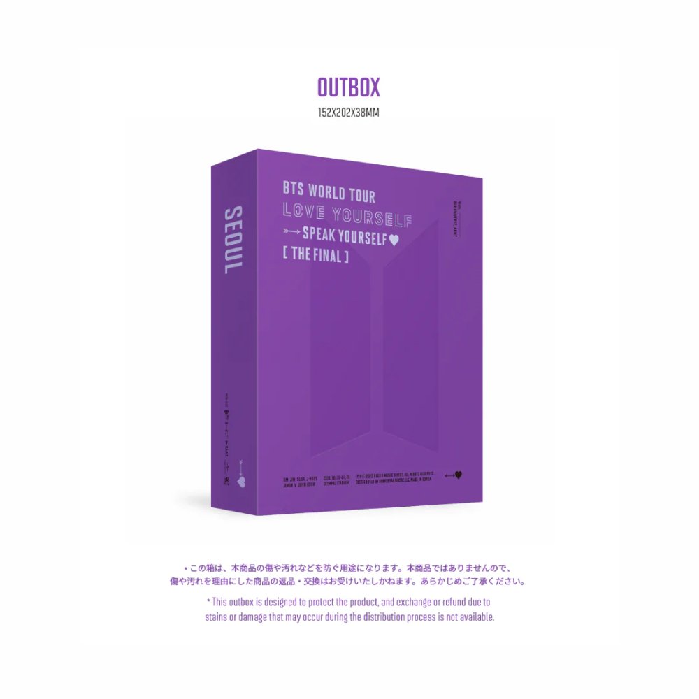 BTS 公式 防弾少年団 WORLD TOUR 'LOVE YOURSELF : SPEAK YOURSELF' [THE FINAL] DVD BTS写真集  韓国盤