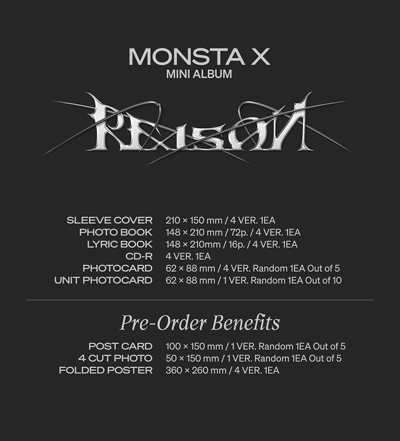 MONSTA X REASON 12th MINI ALBUM 4種 選択可能 モンスタエックス 12集