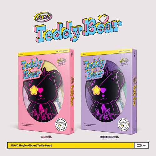 STAYC - Teddy Bear / 4TH SINGLE ALBUM ( FUN Ver. / TOGETHER Ver. ) 中選択 限定ポスター(LIMITED POSTER) 付き