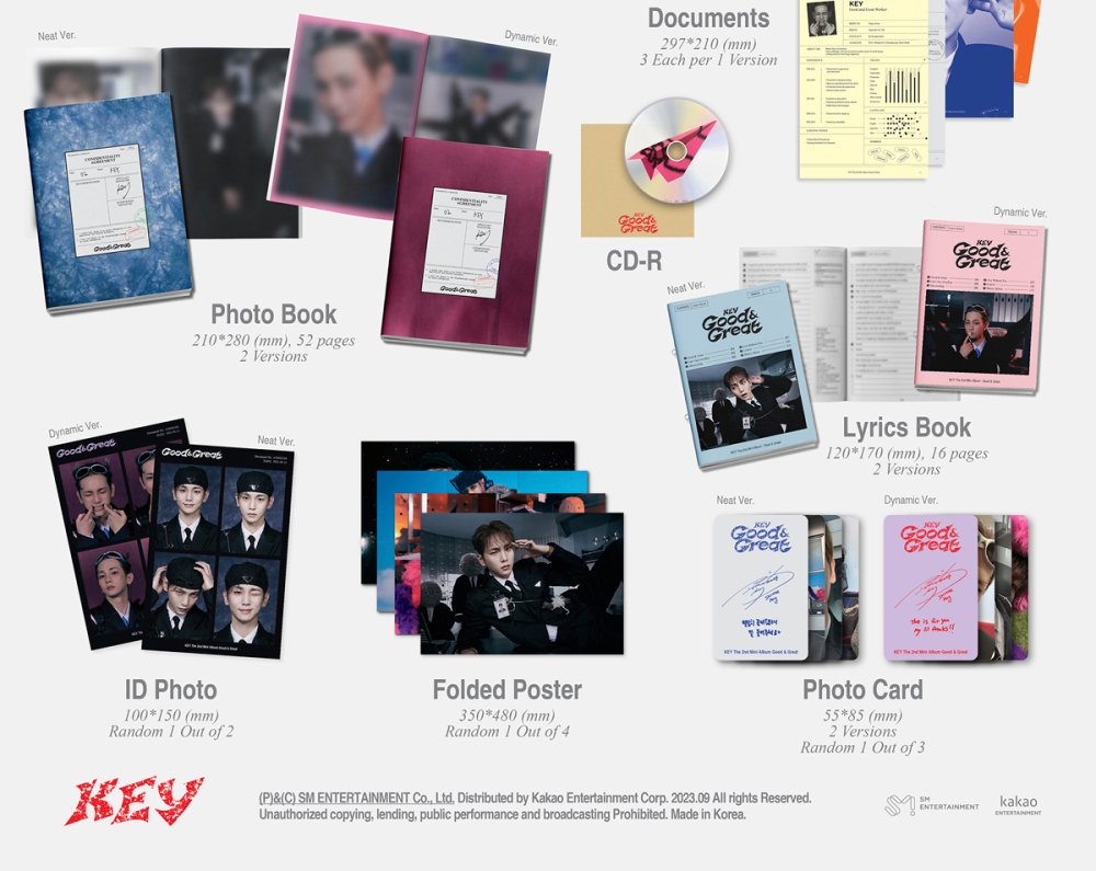 SHINee KEY Good & Great / 2nd Mini Album (Work Report Ver.)(Cover Letter  Ver.)