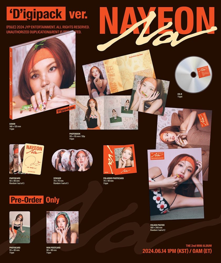 NAYEON (TWICE トゥワイス) - NA / 2nd MINI ALBUM('D'igipack Ver.)