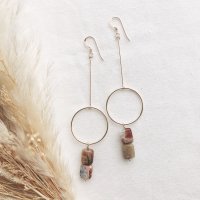 <img class='new_mark_img1' src='https://img.shop-pro.jp/img/new/icons14.gif' style='border:none;display:inline;margin:0px;padding:0px;width:auto;' />Brandy Opal 14kgf  Hoop Pierced Earring ブランデーオパール　フープデザイン　14kgf　ピアス