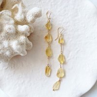 <img class='new_mark_img1' src='https://img.shop-pro.jp/img/new/icons14.gif' style='border:none;display:inline;margin:0px;padding:0px;width:auto;' />Citrine 14kgf Line   Pierced Earring タンブルシトリン　ロングピアス　