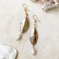 <img class='new_mark_img1' src='https://img.shop-pro.jp/img/new/icons14.gif' style='border:none;display:inline;margin:0px;padding:0px;width:auto;' />Marquis Shell & Fresh water pearl Pierced Earring14kgfۥޡ & øѡ롡ǥԥ