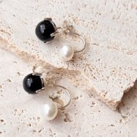 <img class='new_mark_img1' src='https://img.shop-pro.jp/img/new/icons14.gif' style='border:none;display:inline;margin:0px;padding:0px;width:auto;' />Morion & Fresh water pearl Pierced Earring ꥪøѡХååsilver925ԥ