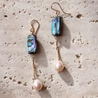 <img class='new_mark_img1' src='https://img.shop-pro.jp/img/new/icons14.gif' style='border:none;display:inline;margin:0px;padding:0px;width:auto;' />Abalone Shell & Drop Fresh water pearl  Pierced Earring Х󥷥&ɥåøѡ롡14kgfԥ