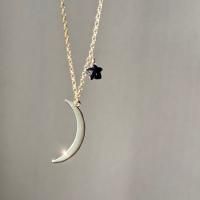 <img class='new_mark_img1' src='https://img.shop-pro.jp/img/new/icons14.gif' style='border:none;display:inline;margin:0px;padding:0px;width:auto;' />Crescent Moon Charm & Onyx Necklace  åȥࡼ㡼&˥ silver925ͥå쥹